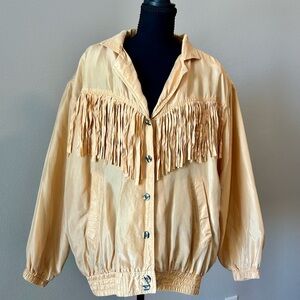 Vintage 80s Silk Fringe Jacket